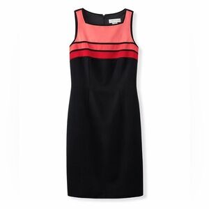 CDC Colorblock Sleeveless Sheath Dress Black Red Pink
Size 10